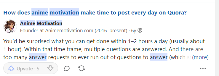 animemotivation question about posting on quora